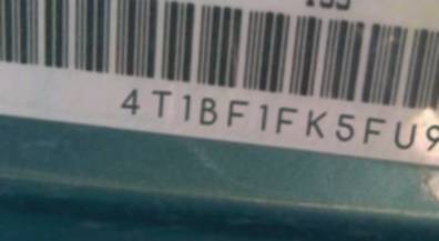 VIN 4T1BF1FK5FU958358