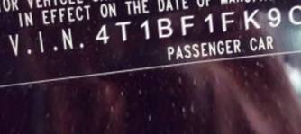 VIN 4T1BF1FK9CU613653