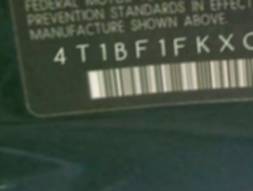 VIN 4T1BF1FKXCU148056