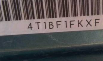 VIN 4T1BF1FKXFU007010