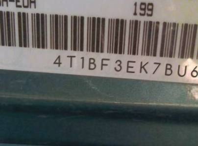 VIN 4T1BF3EK7BU682241