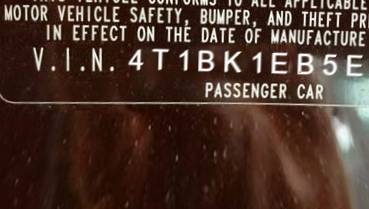 VIN 4T1BK1EB5EU099204