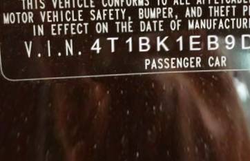 VIN 4T1BK1EB9DU036248