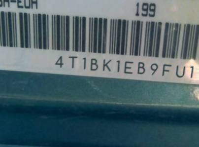 VIN 4T1BK1EB9FU168560