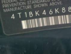 VIN 4T1BK46K88U574090