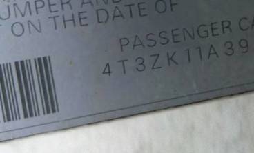 VIN 4T3ZK11A39U010240