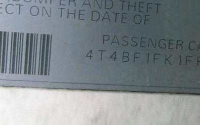 VIN 4T4BF1FK1FR460843