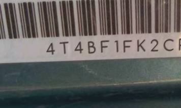 VIN 4T4BF1FK2CR201807