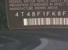 VIN 4T4BF1FK8FR474061