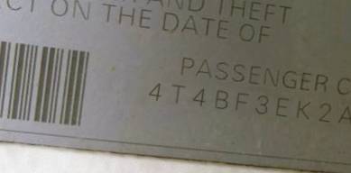 VIN 4T4BF3EK2AR050543