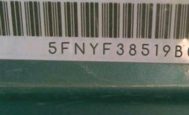VIN 5FNYF38519B019674