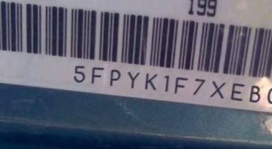 VIN 5FPYK1F7XEB012745