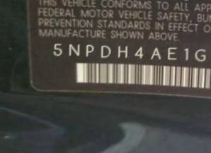 VIN 5NPDH4AE1GH663103