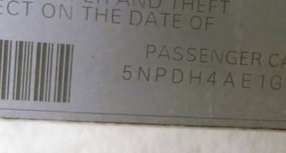 VIN 5NPDH4AE1GH729987