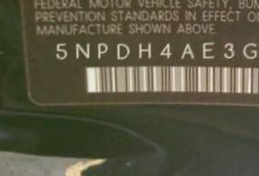 VIN 5NPDH4AE3GH657030