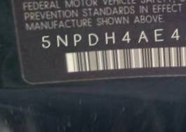 VIN 5NPDH4AE4DH169507