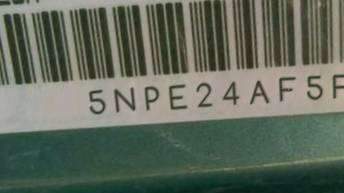 VIN 5NPE24AF5FH009587