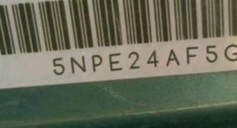 VIN 5NPE24AF5GH266282