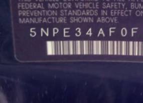 VIN 5NPE34AF0FH254312