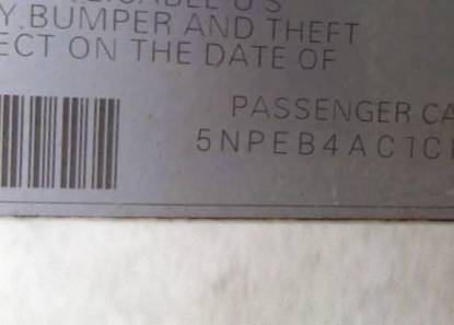 VIN 5NPEB4AC1CH498443