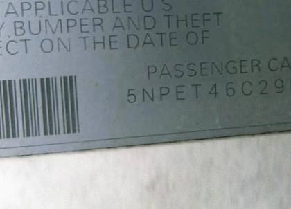 VIN 5NPET46C29H547356