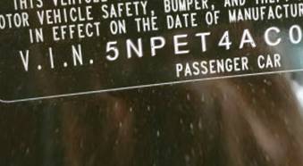 VIN 5NPET4AC0AH627444