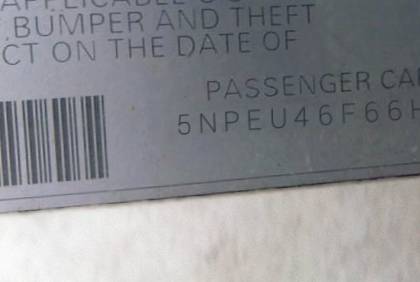 VIN 5NPEU46F66H117039