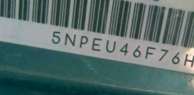 VIN 5NPEU46F76H083399