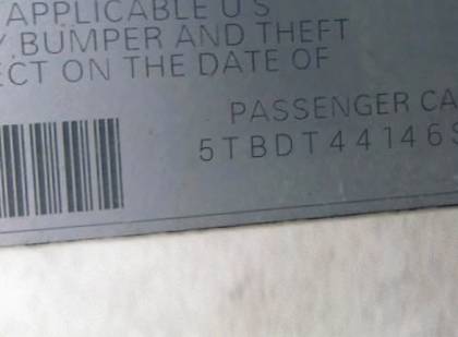 VIN 5TBDT44146S541196