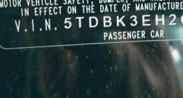 VIN 5TDBK3EH2CS116644