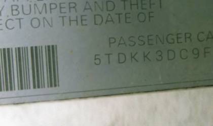 VIN 5TDKK3DC9FS531101