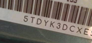 VIN 5TDYK3DCXES507110