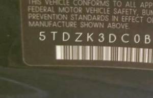 VIN 5TDZK3DC0BS018425