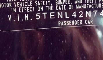 VIN 5TENL42N74Z424472