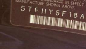 VIN 5TFHY5F18AX127046