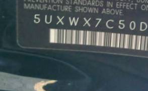 VIN 5UXWX7C50DL980225