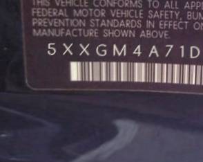 VIN 5XXGM4A71DG161953