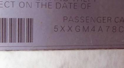 VIN 5XXGM4A78CG019730