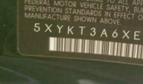 VIN 5XYKT3A6XEG509776