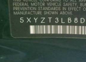 VIN 5XYZT3LB8DG071475