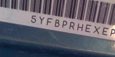 VIN 5YFBPRHEXEP169657