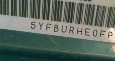 VIN 5YFBURHE0FP301688