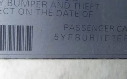 VIN 5YFBURHE1EP145076