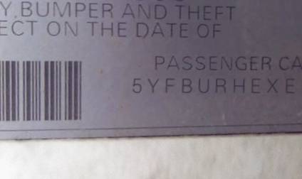 VIN 5YFBURHEXEP163026