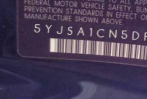 VIN 5YJSA1CN5DFP08626