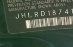 VIN JHLRD18741S015645
