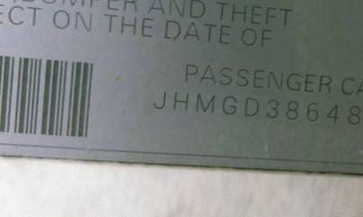 VIN JHMGD38648S026337