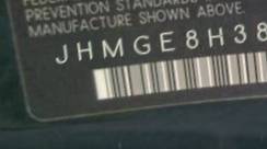 VIN JHMGE8H38DC051567