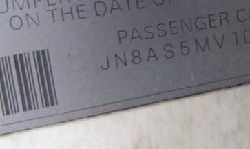 VIN JN8AS5MV1DW128112