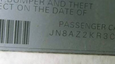 VIN JN8AZ2KR3CT256237